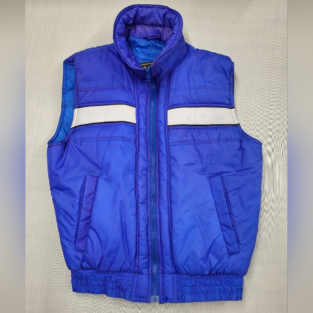 VTG Continental Puffer Vest Mens Size Meduim Blue Vintage 80s 90s Please Read